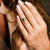Lucille Salt and Pepper Pear Diamond Hammered Halo Engagement Ring - MTD