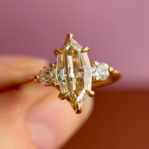 1.50ct Geo Marquise Step Cut <br><b> Jilian Maddin </b>| Champagne Cosmo Trio Ring