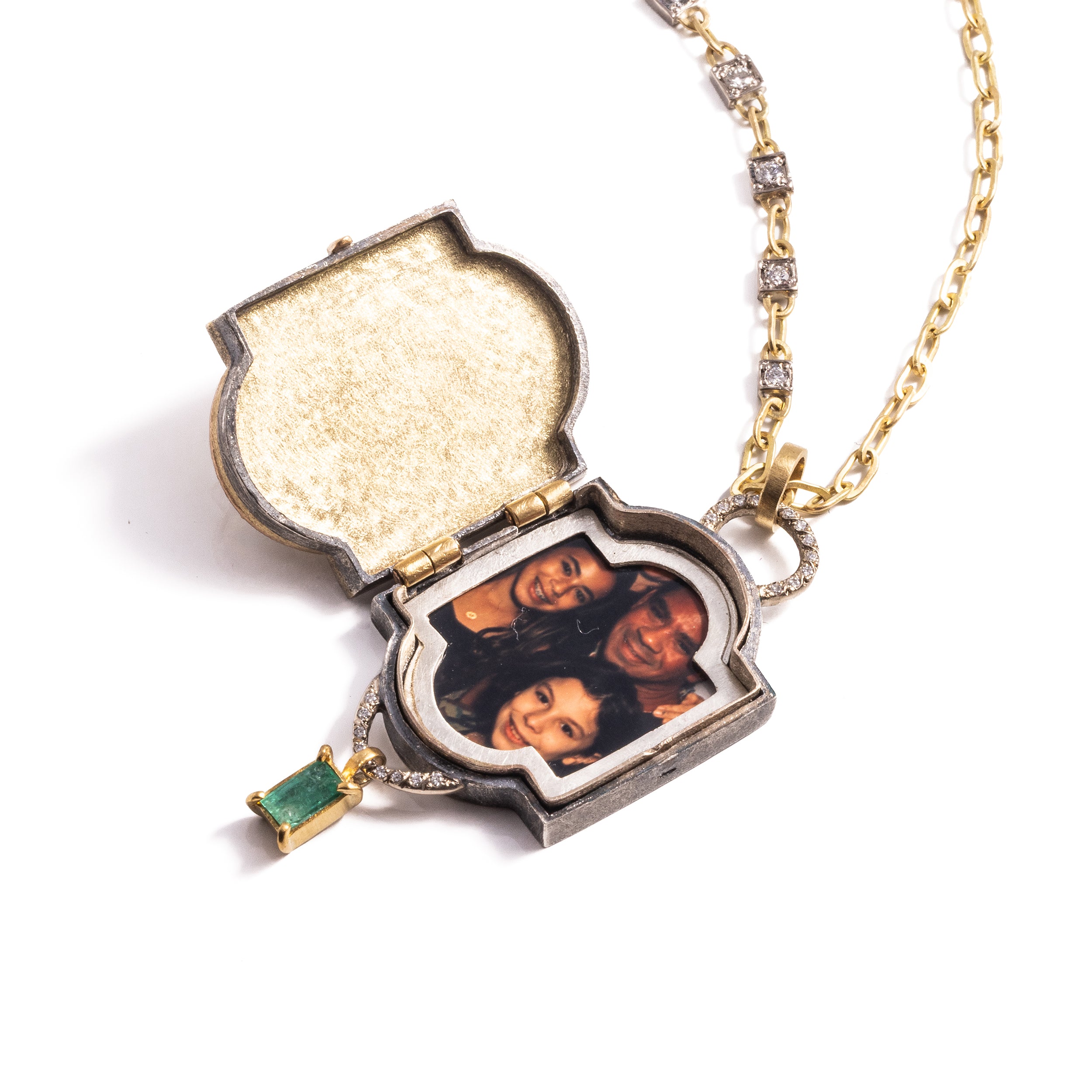 1.73ct Modern Antique Old Mine Cut<br><b> Annie Fensterstock </b>| Antique-Inspired Locket