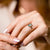Baby Blue Sapphire Emerald Cut Engagement Ring with Hammered Band - MTD