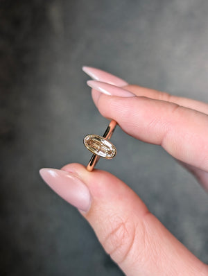 1.05ct Champagne Geo Oval Step Cut <br> <b>H&F Jewellery</b> | Mirage Ring