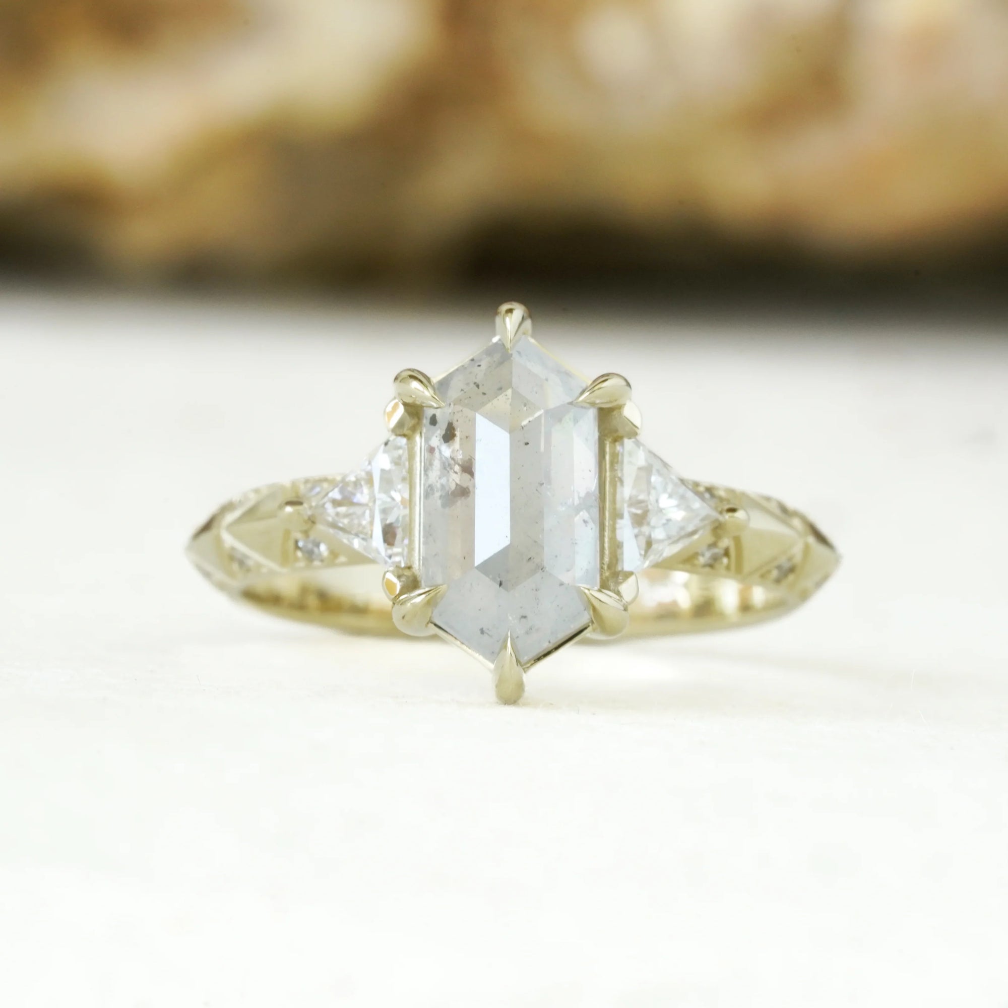 1.68ct Hexagon Rosecut <br><b> Bohemi </b>| Nyx Engagement Ring