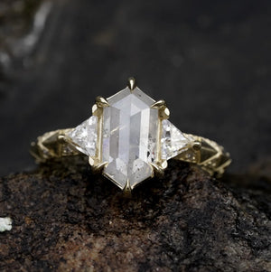 1.68ct Hexagon Rosecut <br><b> Bohemi </b>| Nyx Engagement Ring