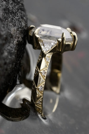 1.68ct Hexagon Rosecut <br><b> Bohemi </b>| Nyx Engagement Ring