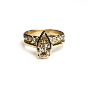 1.13ct Champagne Geo Pear Step Cut <br> <b>H&F Jewellery</b> | Oasis Ring