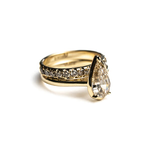 1.13ct Champagne Geo Pear Step Cut <br> <b>H&F Jewellery</b> | Oasis Ring