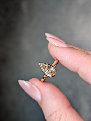 1.13ct Champagne Geo Pear Step Cut <br> <b>H&F Jewellery</b> | Oasis Ring