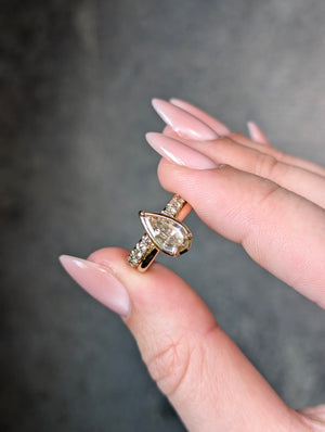 1.13ct Champagne Geo Pear Step Cut <br> <b>H&F Jewellery</b> | Oasis Ring