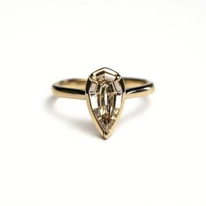 1.13ct Champagne Geo Pear Step Cut <br> <b>H&F Jewellery</b> | Oasis Ring
