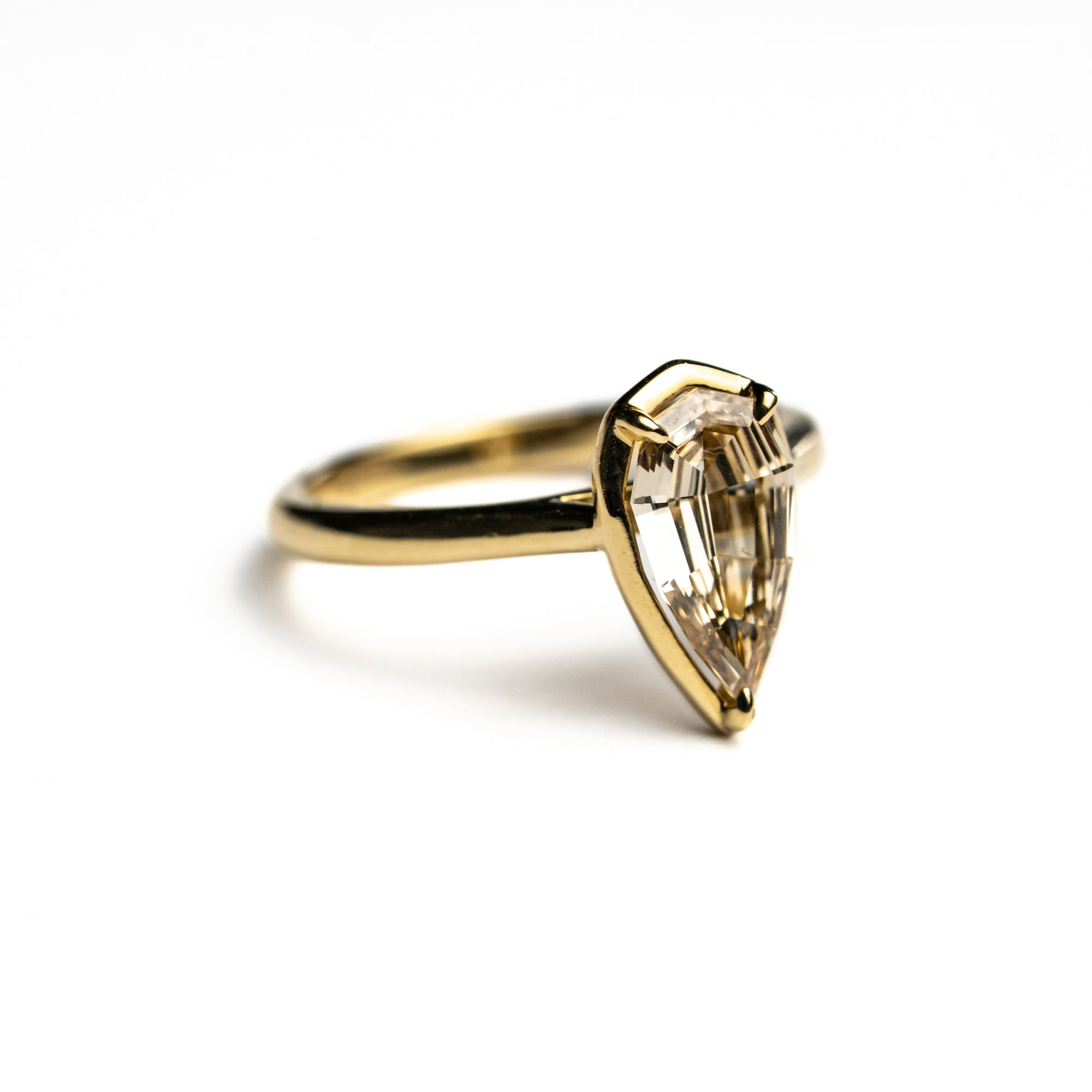 1.13ct Champagne Geo Pear Step Cut <br> <b>H&F Jewellery</b> | Oasis Ring