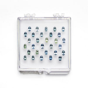 OFFLINE PARCEL 9.02cttw 30pcs 5x3mm Montana Blue and Green Oval Brilliant Sapphires PG-C-M50-2-WO
