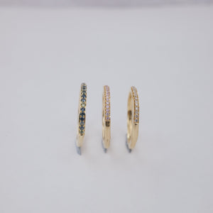 0.11cttw 22pc Champagne or Argyle Pink Round Brilliants <br><b>We Are Arrow </b>| Pavé Rings