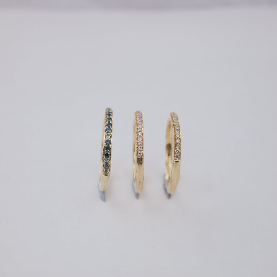 0.11cttw 22pc Champagne or Argyle Pink Round Brilliants <br><b>We Are Arrow </b>| Pavé Rings