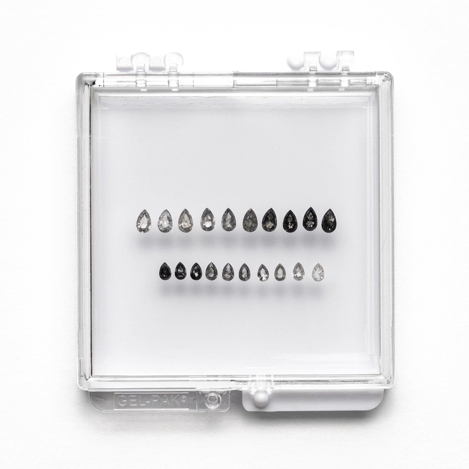 1.69cttw 20pc Ombre Pear Rosecut Melee Parcel SPPSRC-02