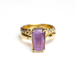 4.01ct Cut Corner Rectangle Brilliant Sapphire <br> <b>H&F Jewellery</b> | Tempest Ring