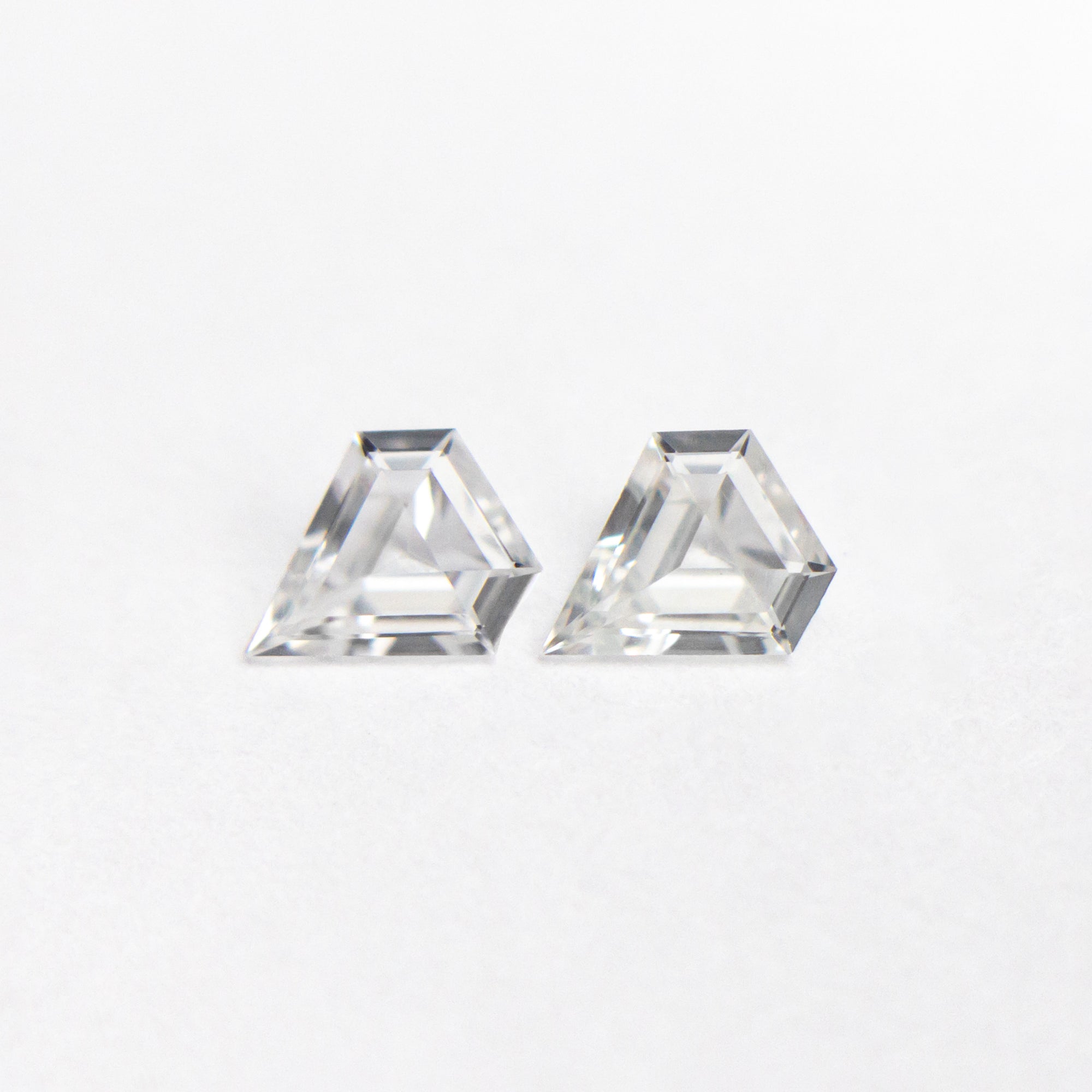 Matching Pair White Shield Sapphire Melee