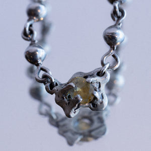 1.82ct Oval Brilliant Sapphire <br><b> Afra Aetta x Misfit x Everywhere Taos </b>| Vintage Silver Necklack