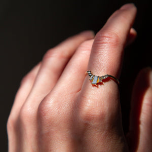 angela monaco jewelry philadelphia jeweler crown contour band 14K yellow gold salt and pepper diamonds