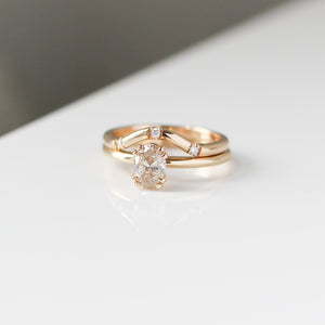 yellow gold diamond solitaire ring with contour band