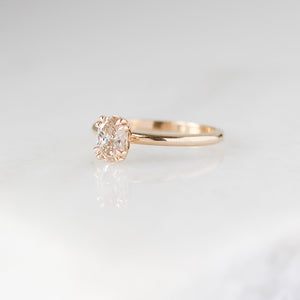 yellow gold diamond solitaire ring left quarter view