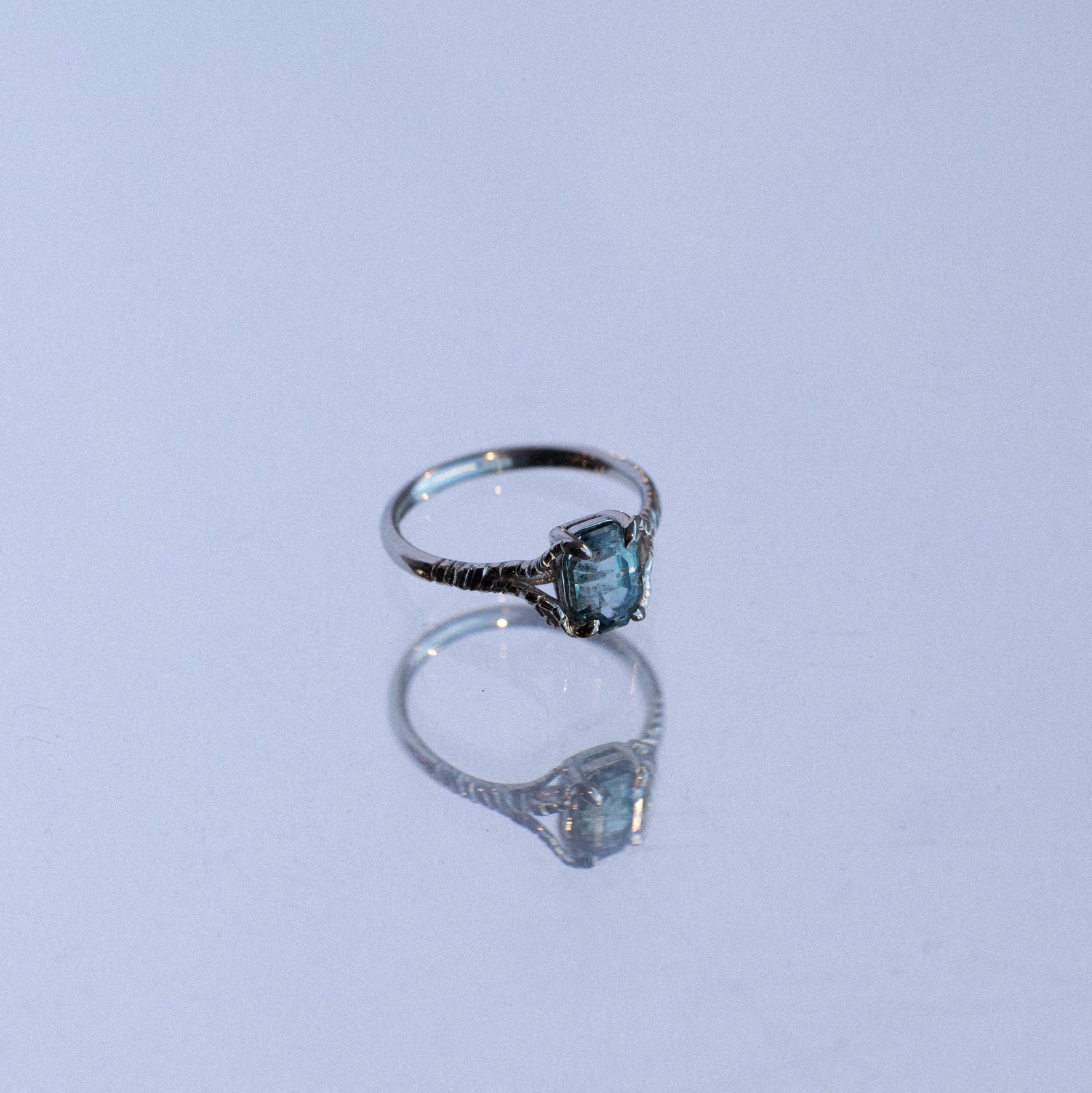 1.57ct Cut Corner Rectangle Step Cut Sapphire <br><b> Chinchar Maloney x Misfit x Everywhere Taos </b>| Juniper & Sage Ring