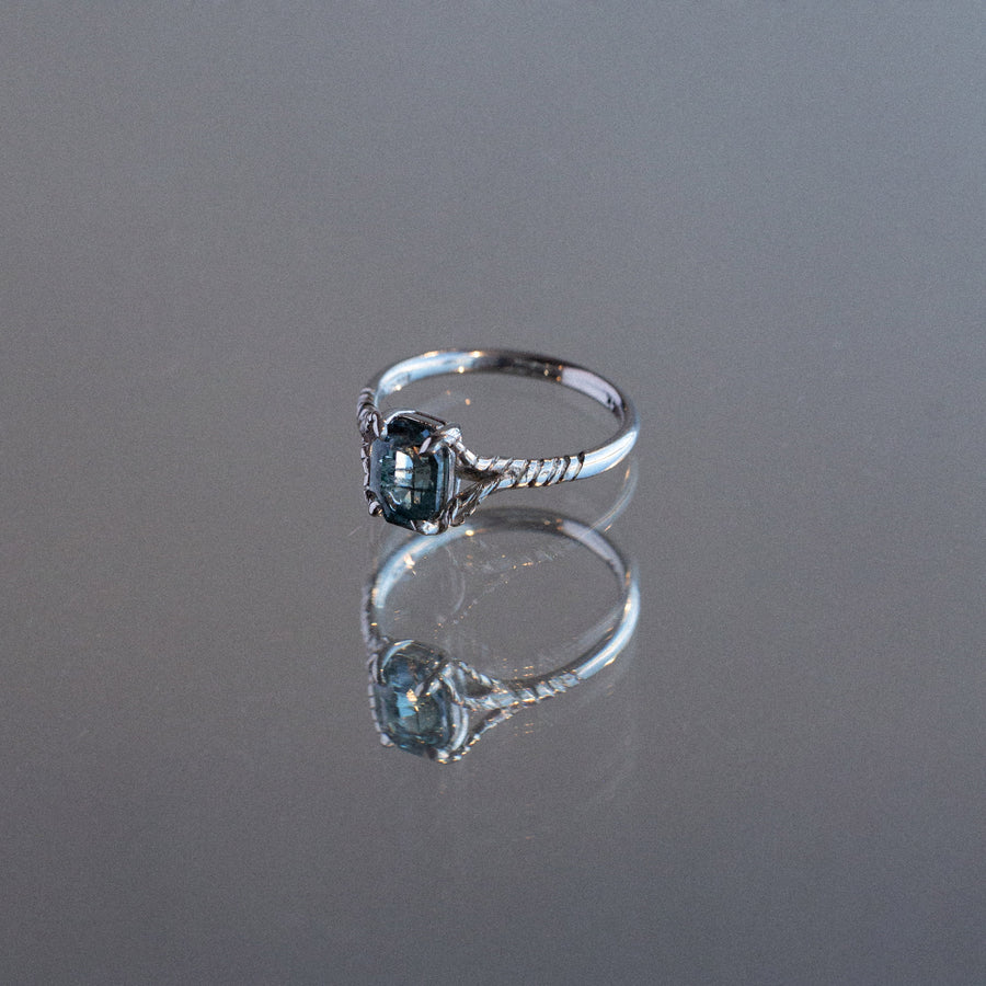 1.57ct Cut Corner Rectangle Step Cut Sapphire <br><b> Chinchar Maloney x Misfit x Everywhere Taos </b>| Juniper & Sage Ring
