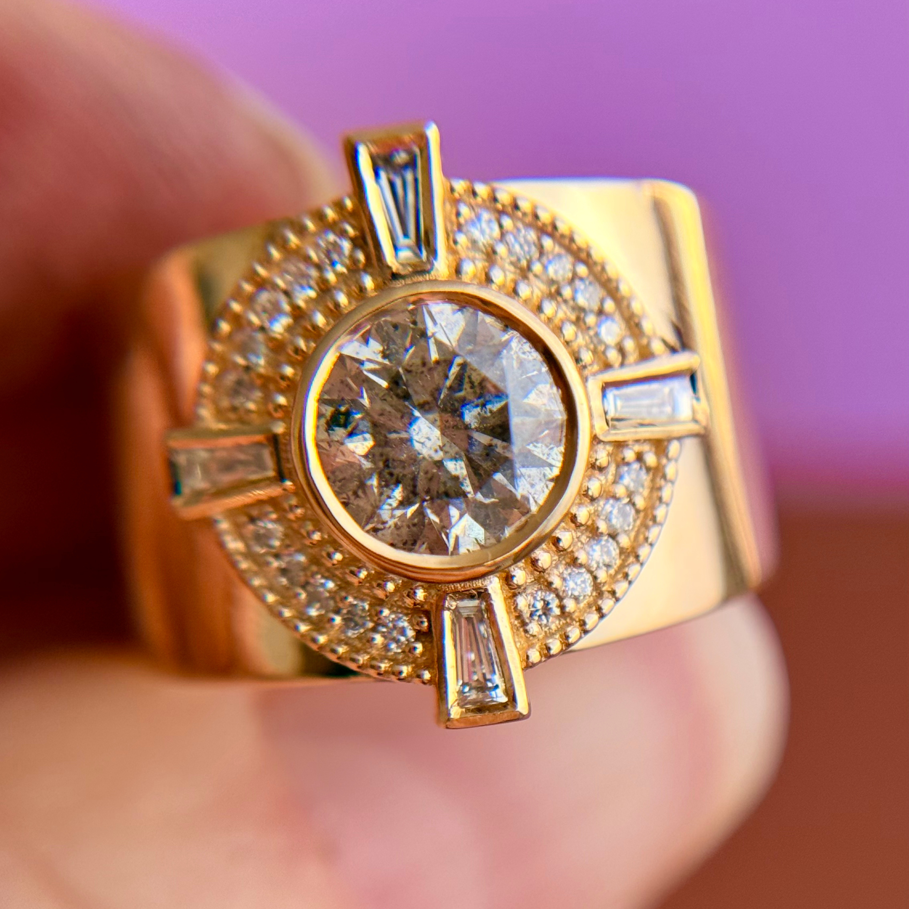 1.23ct Round Brilliant Diamond<br><b>Jilian Maddin </b>| StarBoy Wide Band