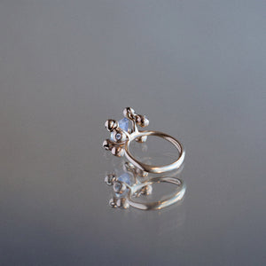 3.11ct Rectangle Brilliant Sapphire <br><b> Claire Zurkowski x Misfit x Everywhere Taos </b>| Sapphire & Diamond Ring
