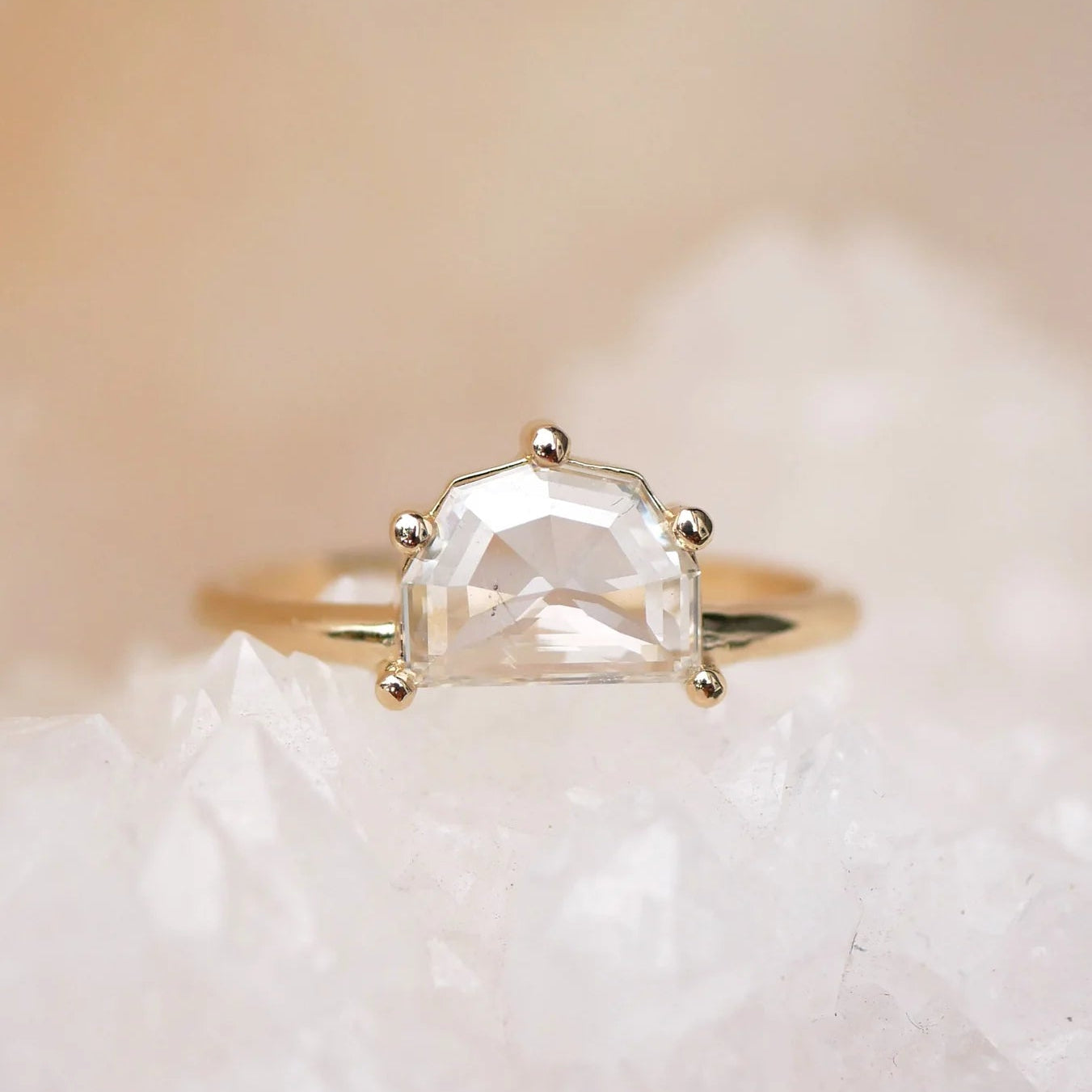 1.01ct Geo Half Moon Rosecut <br><b> Emily Warden Designs </b>| Halfmoon Sol Ring