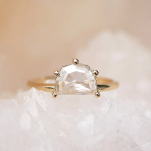 1.01ct Geo Half Moon Rosecut <br><b> Emily Warden Designs </b>| Halfmoon Sol Ring