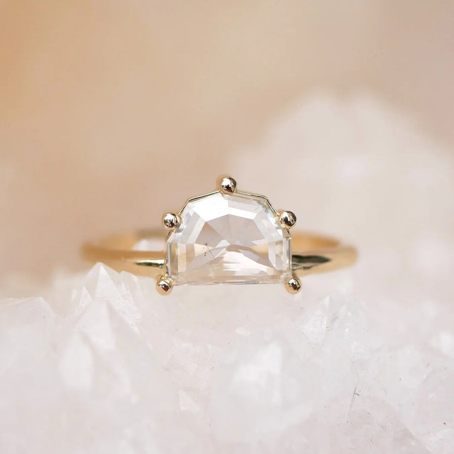 1.01ct Geo Half Moon Rosecut <br><b> Emily Warden Designs </b>| Halfmoon Solitaire Ring