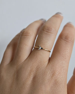 Luna Arktos Ring with salt & pepper diamond crescent moon and black diamond