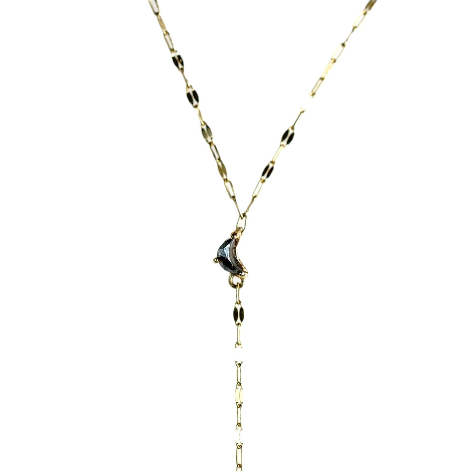 5mm Crescent Moon Rosecut <br><b> Dallas Maynard Jewelry </b>| Luna Lariat Necklace