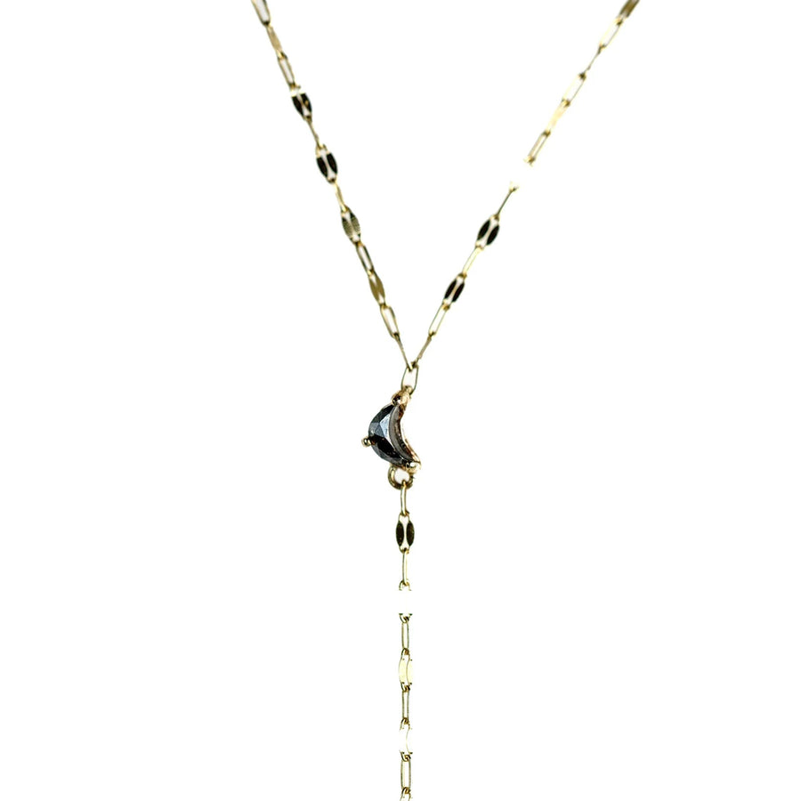 5mm Crescent Moon Rosecut <br><b> Dallas Maynard Jewelry </b>| Luna Lariat Necklace