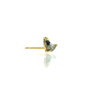 Dark Luna Stud with salt & pepper diamond