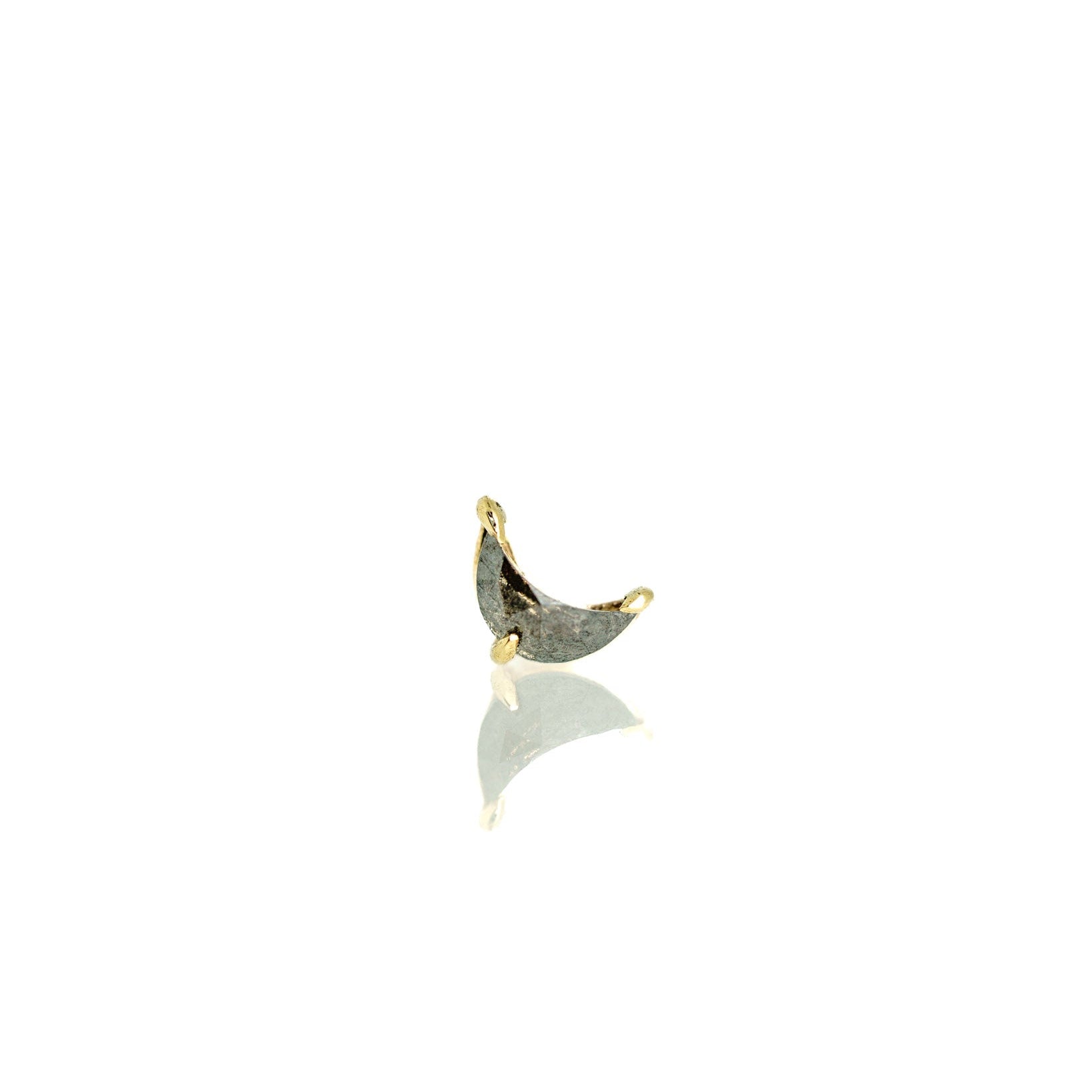 Dark Luna Stud with salt & pepper diamond