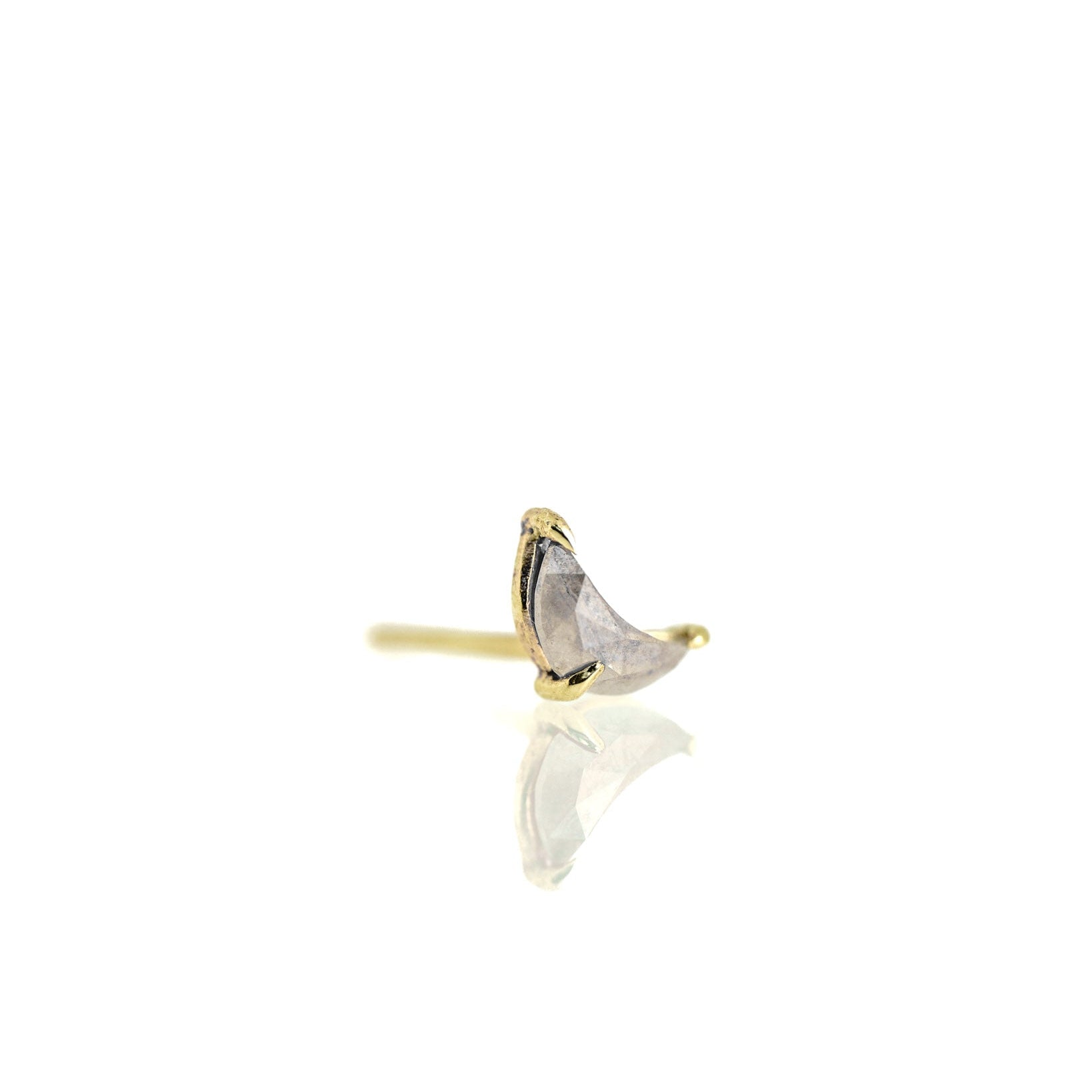 Light Luna Stud with salt & pepper diamond