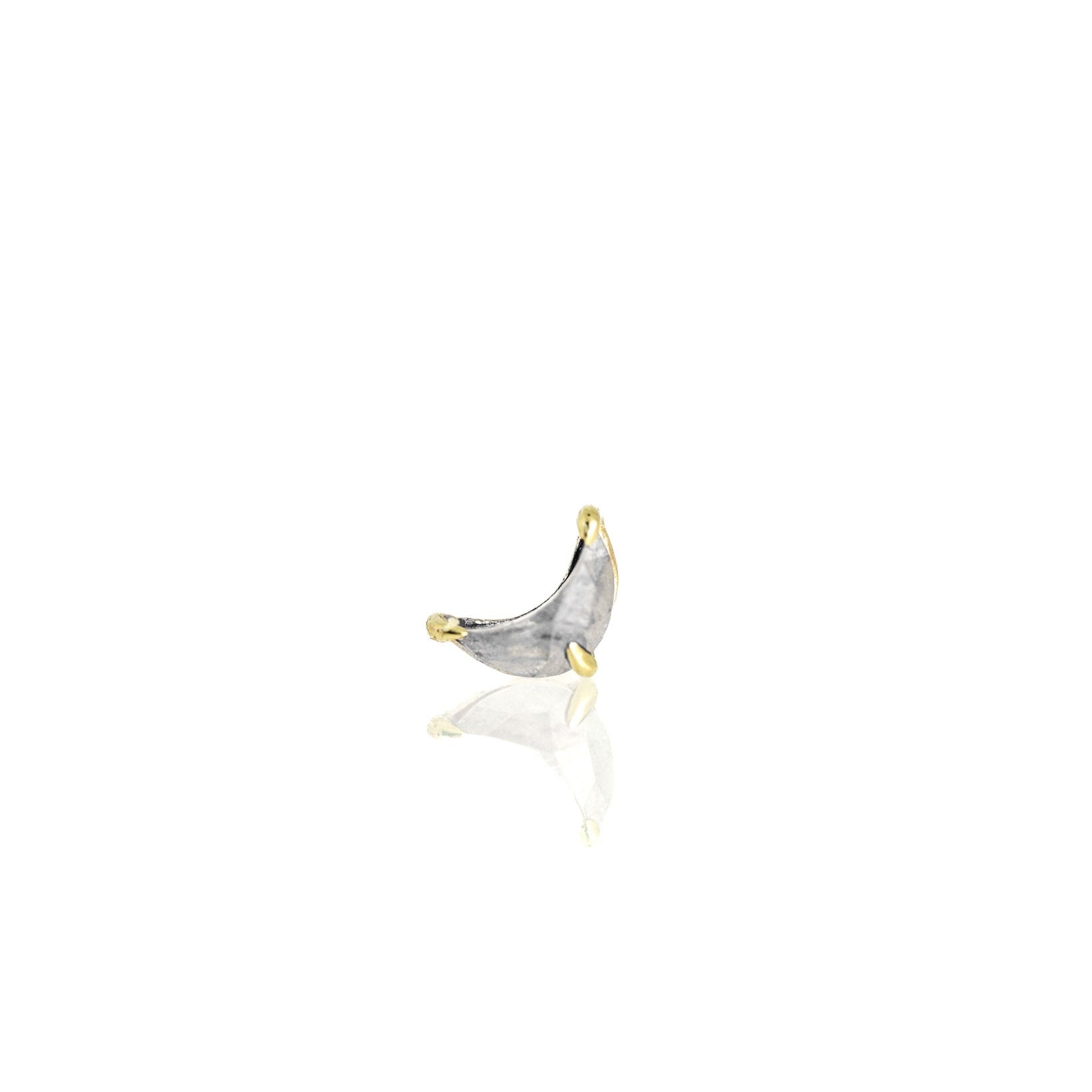 Light Luna Stud with salt & pepper diamond