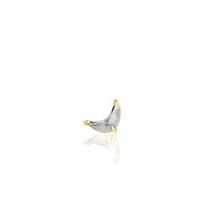 Light Luna Stud with salt & pepper diamond