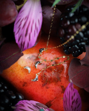 5mm Crescent Moon Rosecut <br><b> Dallas Maynard Jewelry </b>| Luna Lariat Necklace