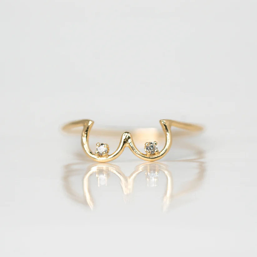 0.03cttw 2pc Round Brilliants <br><b> Dallas Maynard Jewelry </b>| Boob Ring / Size 7.5