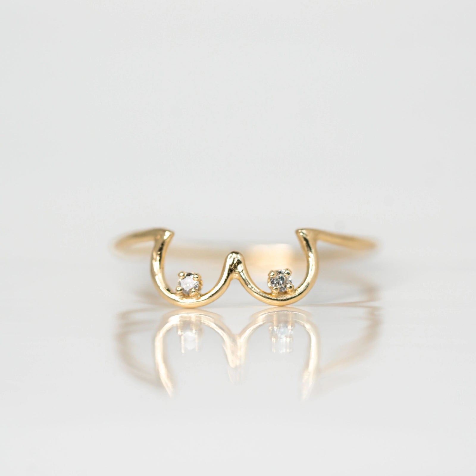 0.03cttw 2pc Round Brilliants <br><b> Dallas Maynard Jewelry </b>| Boob Ring / Size 7.5