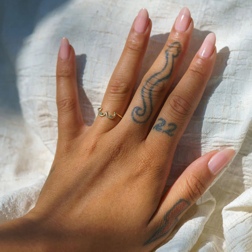 0.03cttw 2pc Round Brilliants <br><b> Dallas Maynard Jewelry </b>| Boob Ring / Size 7.5