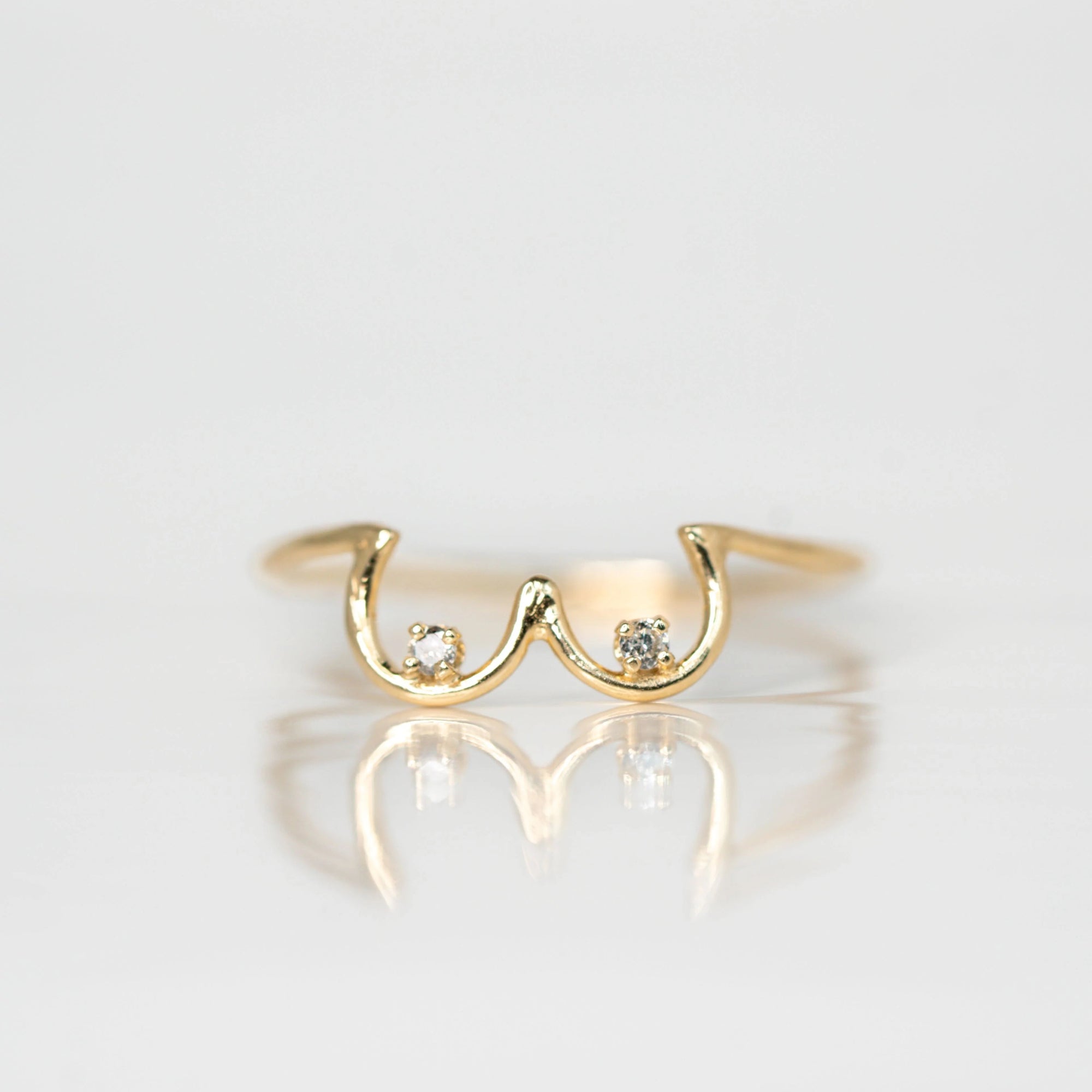 0.03cttw 2pc Round Brilliants <br><b> Dallas Maynard Jewelry </b>| Boob Ring / Size 7.5