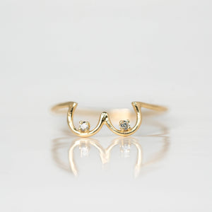 0.03cttw 2pc Round Brilliants <br><b> Dallas Maynard Jewelry </b>| Boob Ring / Size 7.5