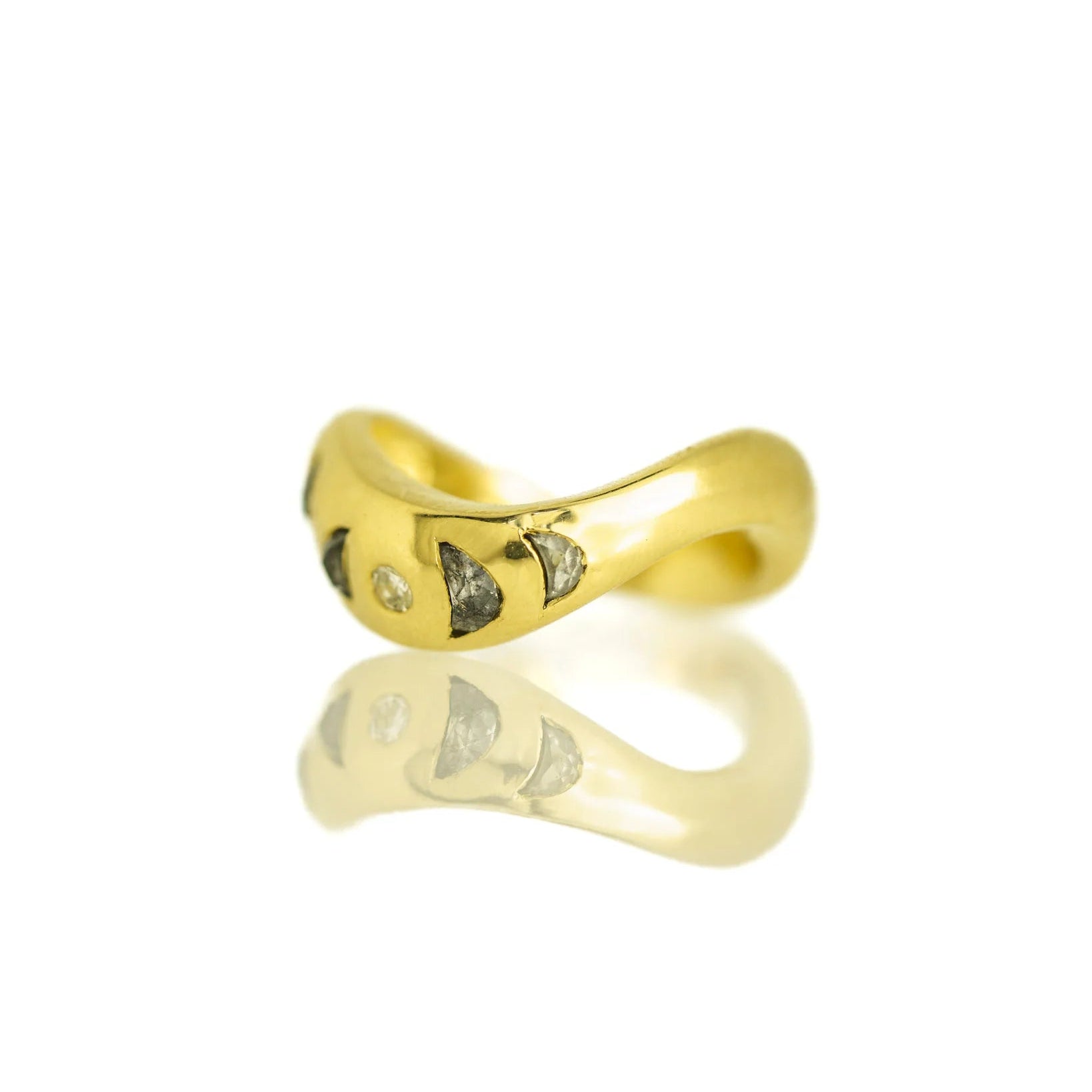 3mm Crescent Moon Rosecuts<br><b>Dallas Maynard Jewelry </b>| Veniszka Band