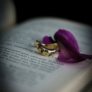 3mm Crescent Moon Rosecuts<br><b>Dallas Maynard Jewelry </b>| Veniszka Band