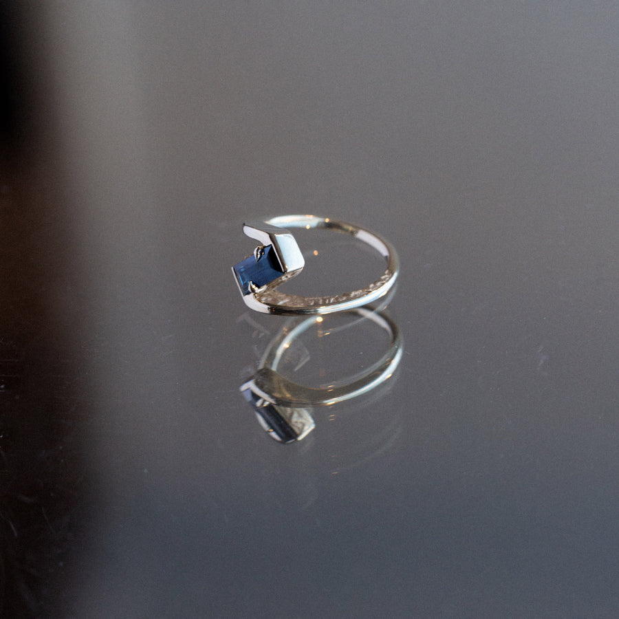 1.24ct Rectangle Step Cut Sapphire <br><b> Dallas Maynard x Misfit x Everywhere Taos </b>| Sapphire Ring Collab