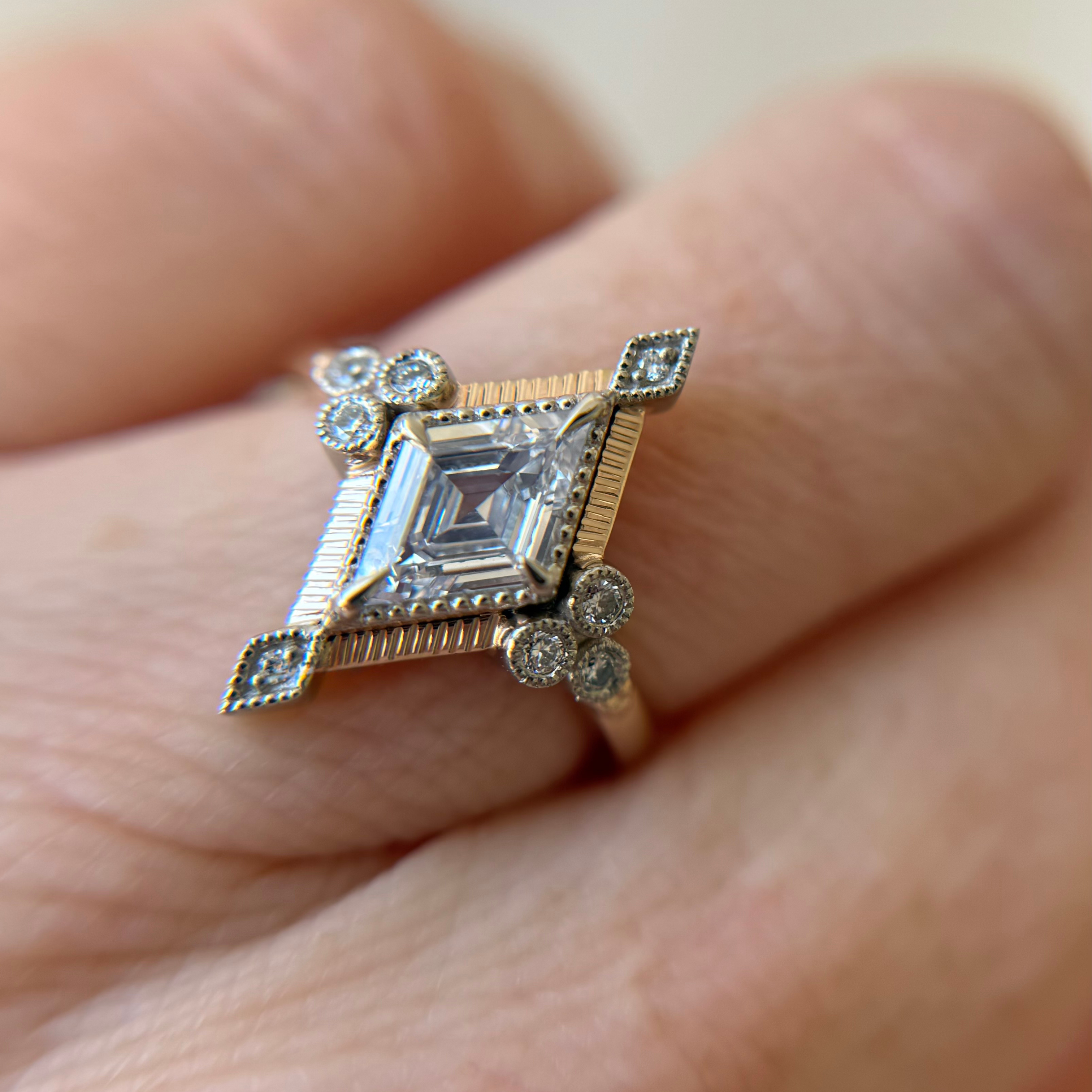 0.70ct Lozenge Step Cut <br><b> Jilian Maddin </b>| Mega Alloway Ring 2.0