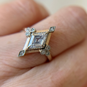 0.70ct Lozenge Step Cut <br><b> Jilian Maddin </b>| Mega Alloway Ring 2.0